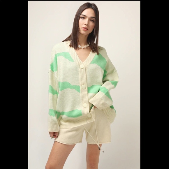 storets Sweaters - Storets Dallas Oversized Printed Cardigan